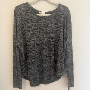 Rag & Bone Gray Marled Hudson Long Sleeve Knit Top Pullover Lightweight Medium